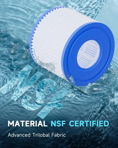 Vista 2 de AQUALTRA Cartucho de filtros para bañera de hidromasaje tipo VI compatible con Lay-Z Spa, 90352E 58323E 58323 58324 90427E Filtros inflables