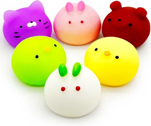 Vista 8 de 4 piezas de juguetes blandos Jumbo Glitter Mochi para niños, juguetes Kawaii, juguetes sensoriales de animales marinos para premios de clase