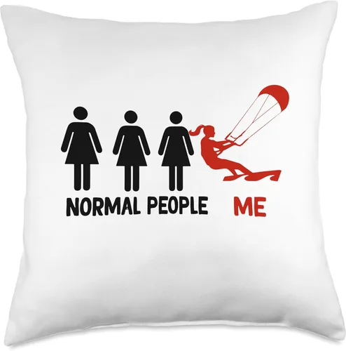 Vista 5 de funny Kiteboarding life Funny normel pepole me Kitesurf Kiteboarder - Almohada de 16 x 16 pulgadas, multicolor