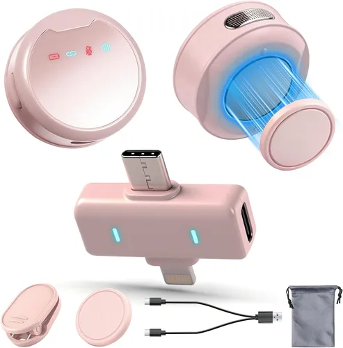 Vista 8 de Micrófonos inalámbricos Lavalier para iPhone/Android/iPad, micrófonos mini con reducción de ruido, 2.4GHz, clip magnético, micrófonos de solapa