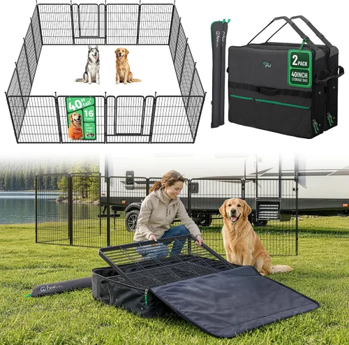 Vista 62 de FXW Rollick - Corralito para perros para patio, campamento con casa rodante, patentado, 24 pulgadas, 2 paneles Fácil instalación, resistente
