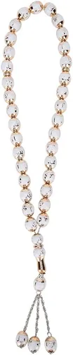 Vista 11 de HEEPDD Cuentas de oración musulmana de 13.8 in de longitud y 0.472 in, pulsera Tasbih beige, 33 cuentas de conteo preciso de Dhikr para uso diario