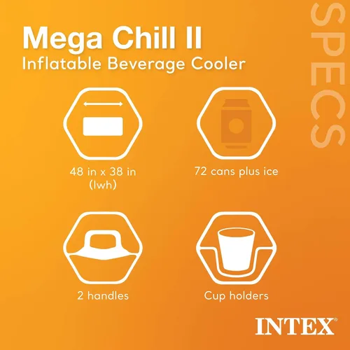 Vista 9 de Intex 58821EP Inflatable Mega Chill II 72 Can Beverage Cooler Float w/ Lid