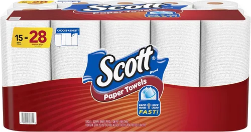 Vista 9 de Scott Toallas de papel, elige una hoja: 6 megarrollos = 11 rollos regulares (102 hojas por rollo)
