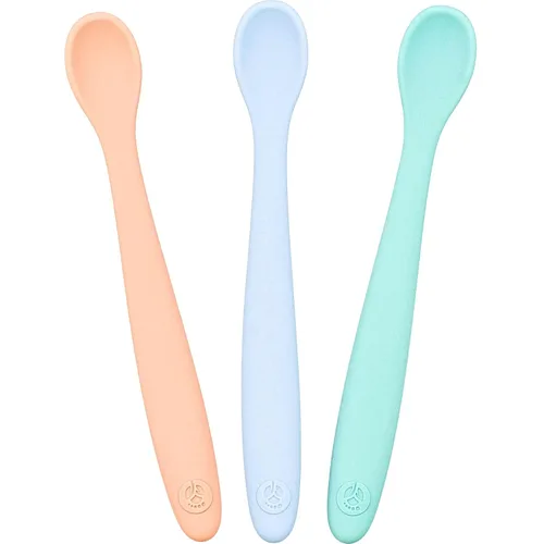 Vista 18 de WeeSprout Cucharas de silicona para bebé, utensilios de alimentación infantil de primera etapa con punta suave, utensilios de cocina flexibles