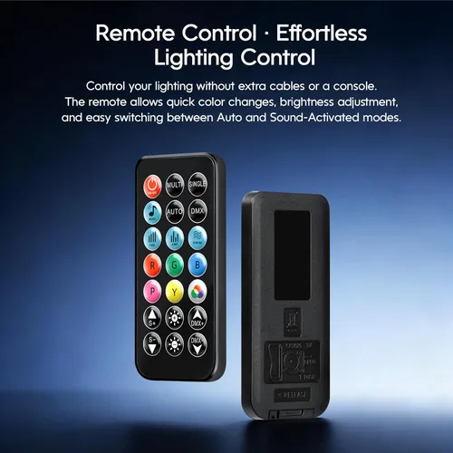 Vista 9 de BETOPPER - Luces par con control remoto, 54 x 3 W LED RGB 3-en-1 luces de escenario DMX luces de DJ, luces estroboscópicas y de lavado de brillo