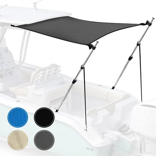 Vista 20 de Extensión universal de sombra en T para toldos Bimini para barcos, toldo de barco, postes telescópicos ajustables, acero inoxidable, cubierta
