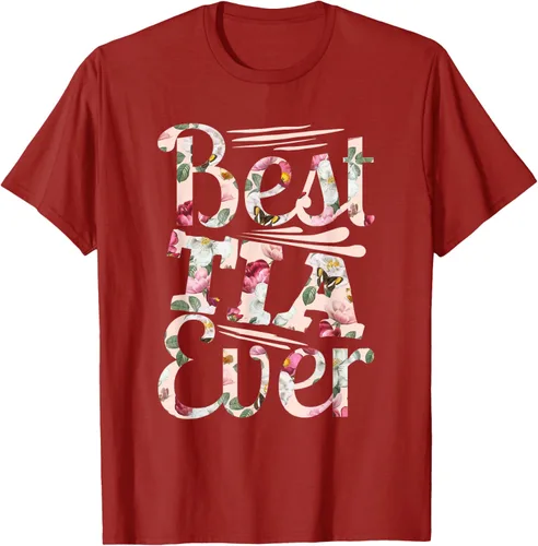 Vista 25 de Camiseta para mujer con texto en inglés "Best Tia Ever" Negro