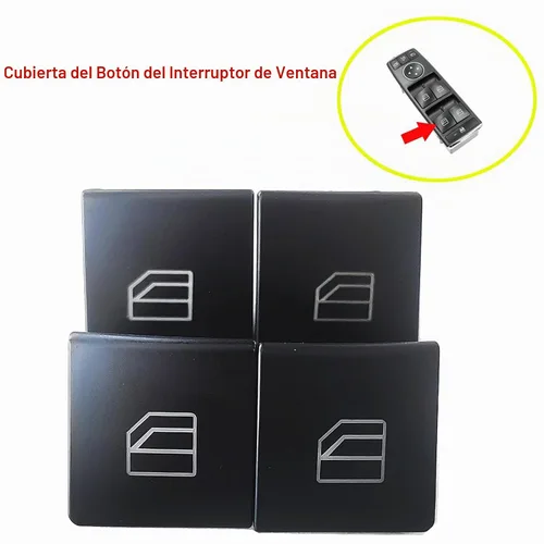Vista 8 de 4 tapas de botón de repuesto para interruptor de ventana eléctrica del controlador, compatible con Mercedes-Benz Clase C Clase E GLK W204 W212 E220