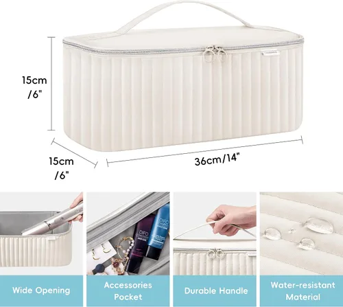 Vista 9 de Lexeeco Estuche de viaje para llevar para secador de pelo Shark Flexstyle Dyson Airwrap, incluye espacio para guardar accesorios de cepillo