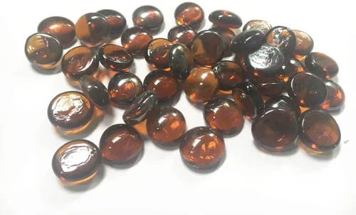 Vista 3 de Piedras planas, piedras preciosas de vidrio de 1 libra para rellenos de jarrones, dispersión de mesa de boda, decoración de rellenos de acuario