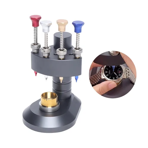 Vista 2 de Kaibrite Kit de reparación de prensatelas manuales de reloj de alta precisión, 4 tamaños de aguja, material de acero, fácil de usar, larga vida útil