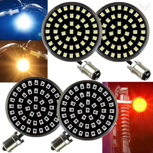 Vista 9 de Eagle Lights 8748TS-G2B-4-C Midnight Edition Kit de señal de giro LED delantera y trasera de 2 pulgadas compatible con motocicletas Harley Davidson