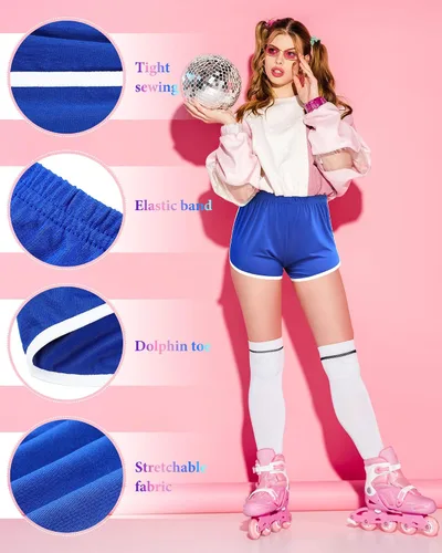 Vista 2 de Lasnten Pantalones cortos de yoga para mujer, elásticos, transpirables, de poliéster, algodón, 14