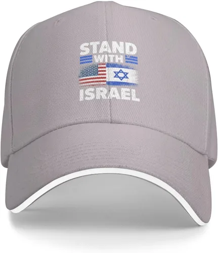Vista 10 de Kkaingg Stand with Israel USA Flags, Support Israeli Baseball Cap Women Trucker Hat Men Dad Hat Adjustable Snapback Hat Black