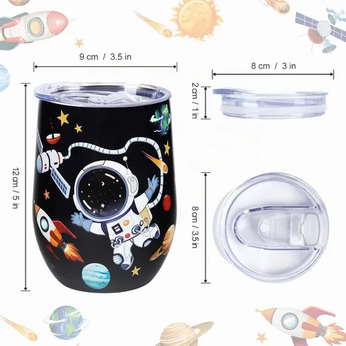 Vista 5 de NymphFable Vaso de acero inoxidable aislado de astronauta de 12 onzas
