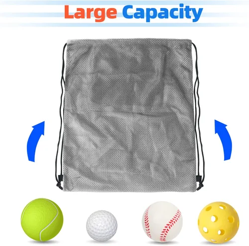 Vista 104 de GSE Games & Sports Expert Bolsa de malla con cordón para béisbol, pelotas de pickleball, pelotas de golf, gimnasio, equipo de natación, lavandería