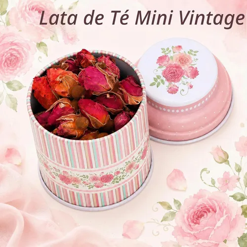 Vista 4 de Tlence Paquete de 12 mini latas de té vintage, lata vacía de hojalata