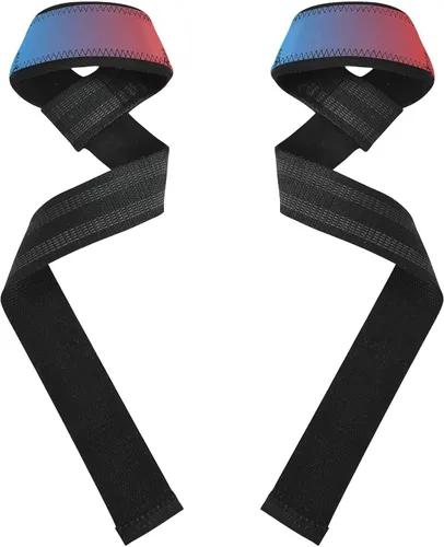 Vista 2 de Blue Red Gradient Lifting Wrist Strap 26" Power Workouts Wrist Straps for Weightlifting, Bodybuilding, Powerlifting & Deadlift