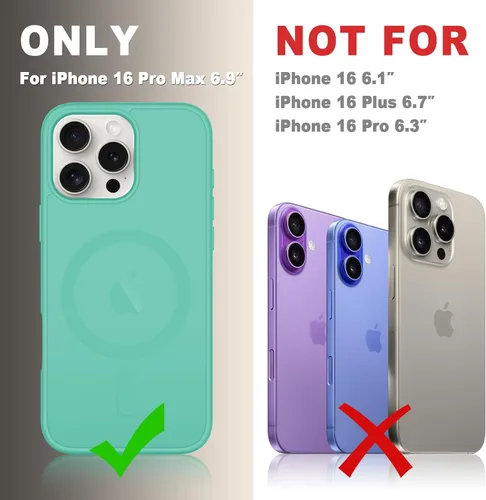 Vista 1675 de Funda para Google Pixel 10 Pro XL, cubierta magnética mate, color negro Fit for MagSafe, Screen Protector included, Shockproof Military Grade