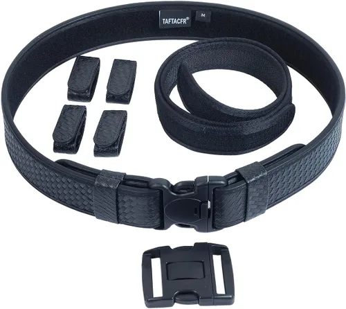 Vista 7 de Cinturón de servicio para la aplicación de la ley Utilidad de seguridad Policía Militar 2.25 "Tactical Patrol Belt Set
