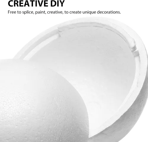 Vista 4 de Holibanna Bolas de espuma blanca, 2 bolas de poliestireno para manualidades, bolas de espuma de poliestireno para decoración del hogar, proyectos