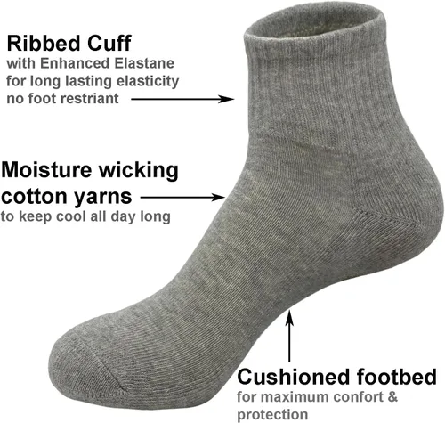 Vista 4 de Glory Max 6 pares de calcetines tobilleros de algodón sólido para hombre con amortiguación