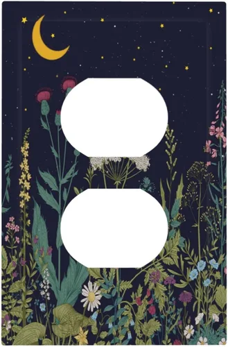Vista 77 de Cubiertas de pared de lodge rústico retro con diseño de osos, ciervos y animales salvajes. Placas de pared dúplex simples para interruptor de luz.