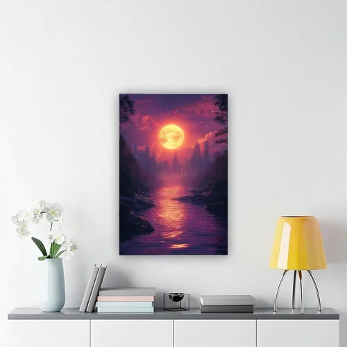 Vista 6 de Abstract Vaporwave Synthwave Print – Neon Digital Dreamscape Poster – Modern Retro Wall Decor for Youth Rooms Poster Canvas Artwork Prints Rustic