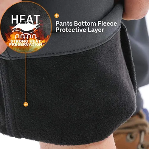 Vista 5 de linlon Pantalones cargo de senderismo para niños y jóvenes, impermeables, con forro polar suave y forro polar, pantalones de nieve aislados, Nieve