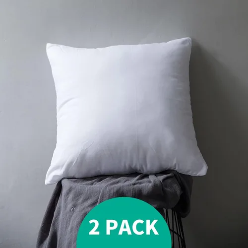 Vista 2 de APSMILE Juego de 2 rellenos de almohada de plumón orgánico de 16 x 16 pulgadas, 100 % tela de algodón, suave y esponjoso, funda de almohada
