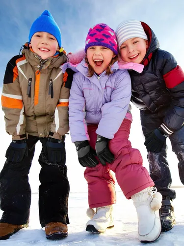 Vista 2 de SATINIOR 2 pares de guantes de nieve de invierno impermeables para niños y niñas, guantes de esquí para niños y niñas al aire libre cálido