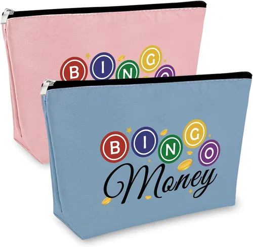 Vista 10 de Sfodiary Bolsa de maquillaje cosmético para amantes del bingo - Regalos de casino para mujeres, Bolsa de maquillaje de regalo para amantes del bingo