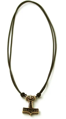 Vista 3 de LynnAround Colgante de bronce con cabeza de hacha Thors Hammer Mjolnir