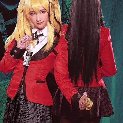 Vista 6 de Disfraz de Halloween para mujer, disfraz de Runa Yomozuki, cosplay de Runa de anime, cosplay de Halloween, uniforme escolar, conjunto completo