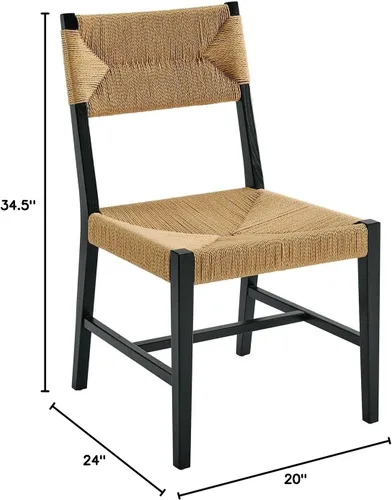 Vista 3 de Modway EEI-5489-BLK-NAT Bodie Silla de comedor de madera, color negro natural