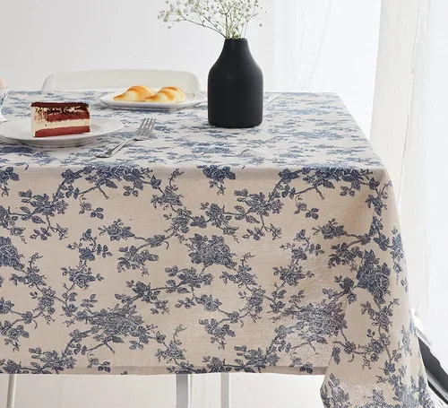 Vista 18 de Wracra Mantel redondo de macramé impermeable, estilo lino de granja, resistente a las arrugas, lavable, para interiores y exteriores
