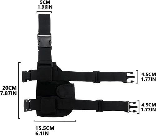 Vista 13 de EKIND Funda táctica para pierna caída, ajustable para diestros y muslos compatible con Nerf Elite Series Blaster (negro)