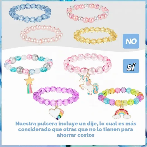 Vista 3 de Hicarer - 9 pulseras de unicornio para niñas, adolescentes, niños