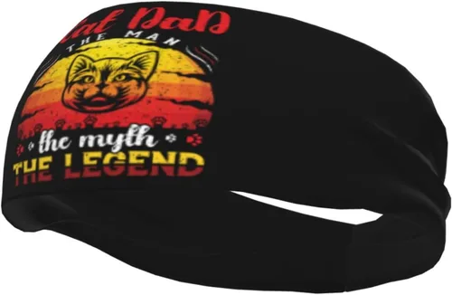 Vista 3 de Cat Dad The Man The Myth The Legend Headband for Men Women Sports Sweatband for Fitness Exercise Moisture Wicking Running Yoga Hairbands