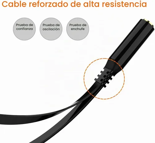 Vista 4 de Maeline Adaptador de auriculares para computadora de 0.138 in hembra a 2 doble cable divisor de audio macho de 0.138 in, micrófono, conector