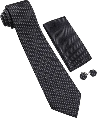 Vista 87 de Barry.Wang Corbatas de seda para hombre, diseño de lunares, gemelos cuadrados de bolsillo, gemelos para negocios, boda