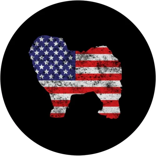 Vista 3 de Chow Chow Dog 4th of July US American Flag Patriotic PopSockets Swappable PopGrip