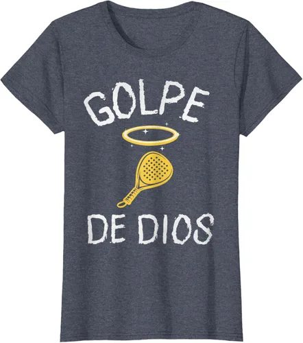 Vista 17 de Golpe De Dios Padel Player Sport in Spanish En Espanol Men's T-Shirt