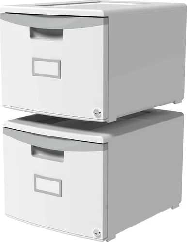 Vista 18 de Storex gabinete de un solo cajón de mini archivo con cerradura, 18.25 x 14.75 x 12.75 in, color negro, (61265B01C), Negro Total 1