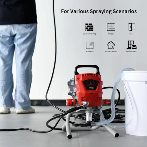 Vista 2 de AEROPRO Tools - Pulverizador de pintura sin aire, 950 W, 0.52 GPM, 3300 PSI, pulverizador sin aire de alta eficiencia con extensión de punta