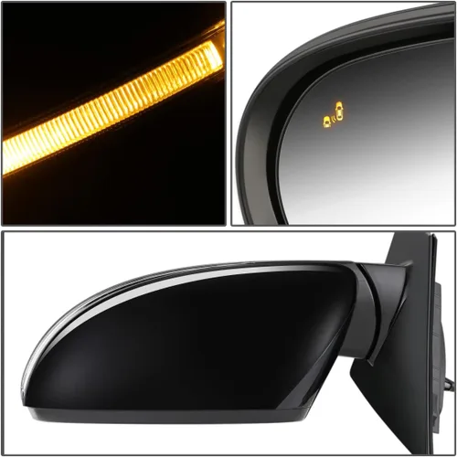 Vista 5 de DNA Motoring OEM-MR-KI1320208 Espejo retrovisor plegable con calefacción eléctrica del lado izquierdo con señal de giro compatible con Sorento