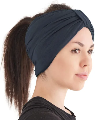 Vista 2 de Diadema de turbante gruesa para mujer, para el invierno, para abrigo, gorro de quimio, pelo natural