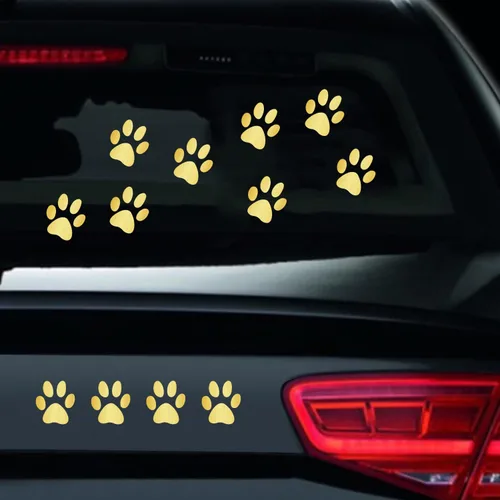 Vista 10 de Juego de 12 calcomanías de vinilo con estampado de patas de perro, calcomanías de vinilo para ventana de coche, laptop, motocicleta, camión