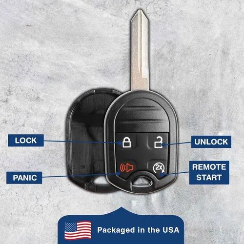 Vista 7 de KeylessOption Llaves de encendido sin cortar remoto sin cortar para F-150 F-250 Explorer Edge